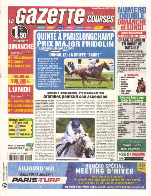 LA GAZETTE DES COURSES - SAMEDI DIMANCHE
