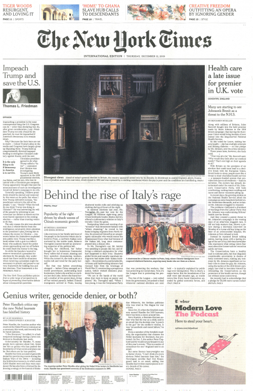 INTERNATIONAL THE NEW YORK TIMES (EX- INTERNATIONAL HERALD TRIBUNE)