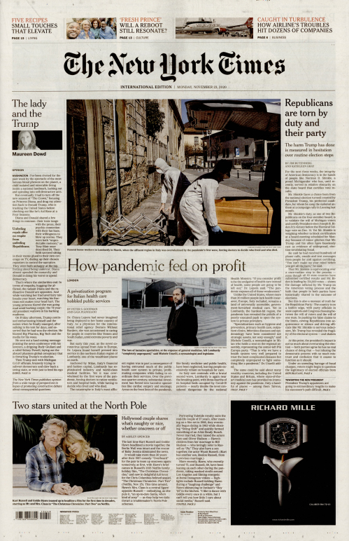 INTERNATIONAL THE NEW YORK TIMES (EX- INTERNATIONAL HERALD TRIBUNE)