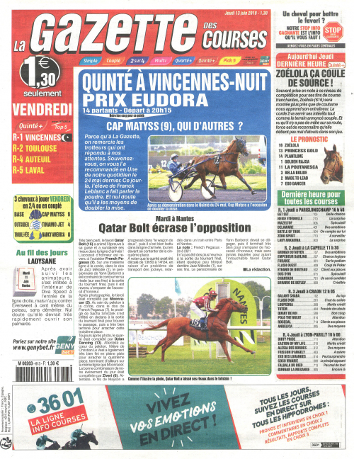 LA GAZETTE DES COURSES