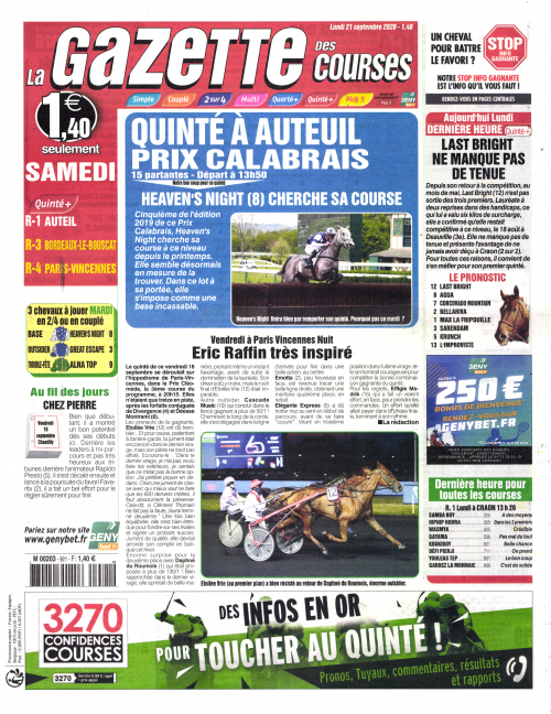 LA GAZETTE DES COURSES