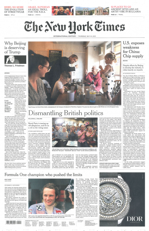 INTERNATIONAL THE NEW YORK TIMES (EX- INTERNATIONAL HERALD TRIBUNE)
