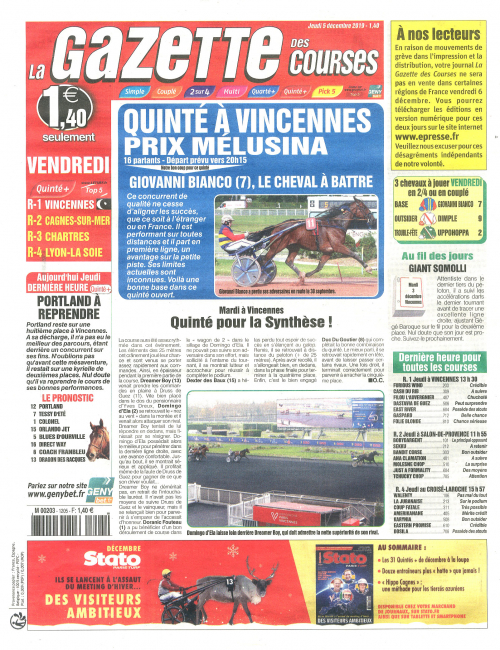 LA GAZETTE DES COURSES