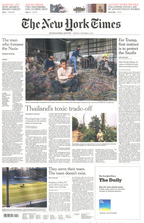 INTERNATIONAL THE NEW YORK TIMES (EX- INTERNATIONAL HERALD TRIBUNE)