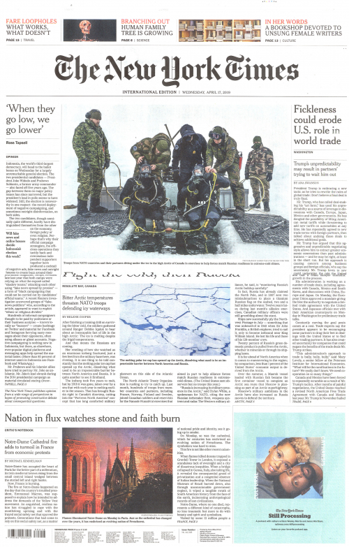 INTERNATIONAL THE NEW YORK TIMES (EX- INTERNATIONAL HERALD TRIBUNE)
