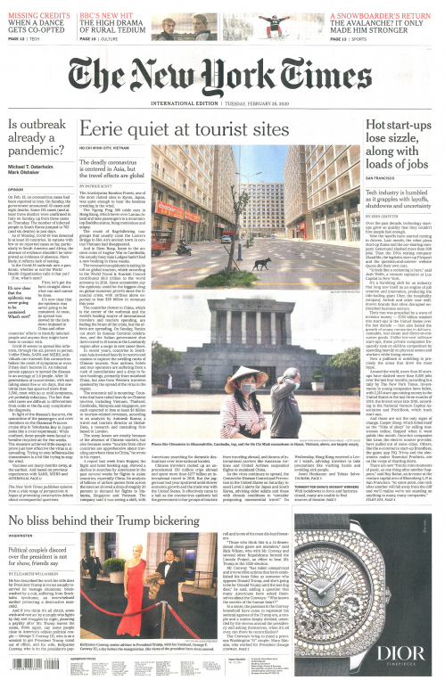 INTERNATIONAL THE NEW YORK TIMES (EX- INTERNATIONAL HERALD TRIBUNE)