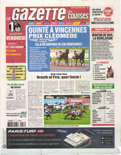 LA GAZETTE DES COURSES