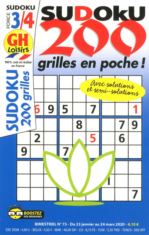 GH SUDOKU 200 GRILLES EN POCHE