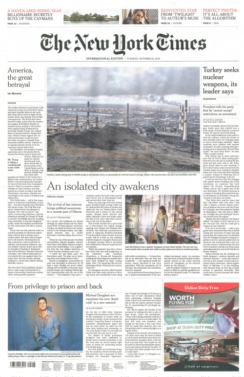 INTERNATIONAL THE NEW YORK TIMES (EX- INTERNATIONAL HERALD TRIBUNE)
