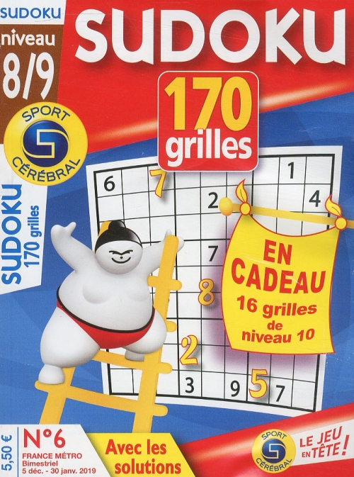 SUDOKU 170 GRILLES NIVEAU 8/9