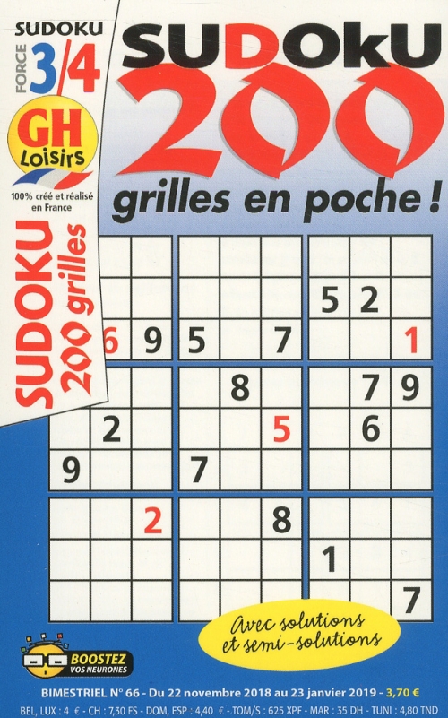 GH SUDOKU 200 GRILLES EN POCHE