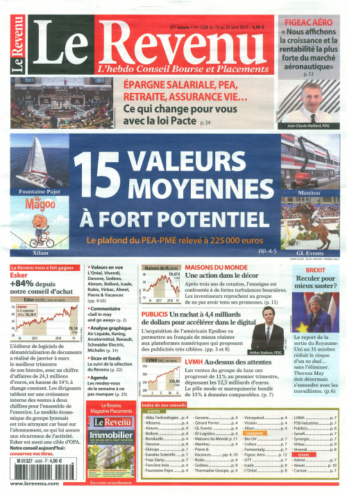 LE REVENU HEBDO - BOURSE