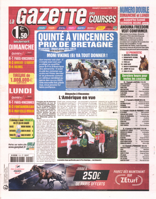 LA GAZETTE DES COURSES - SAMEDI DIMANCHE