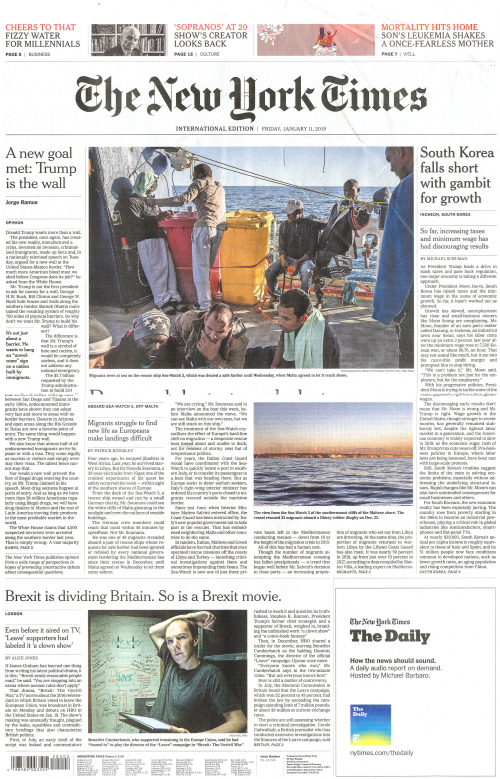 INTERNATIONAL THE NEW YORK TIMES (EX- INTERNATIONAL HERALD TRIBUNE)