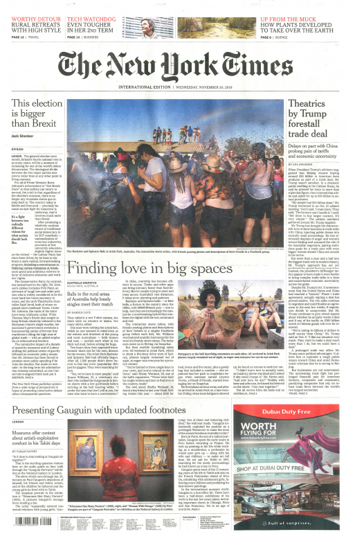 INTERNATIONAL THE NEW YORK TIMES (EX- INTERNATIONAL HERALD TRIBUNE)