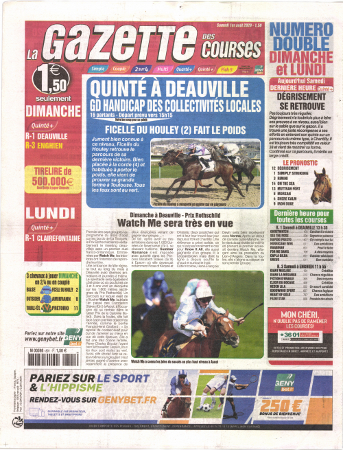 LA GAZETTE DES COURSES - SAMEDI DIMANCHE