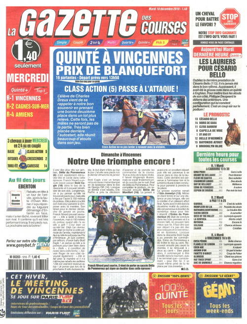 LA GAZETTE DES COURSES