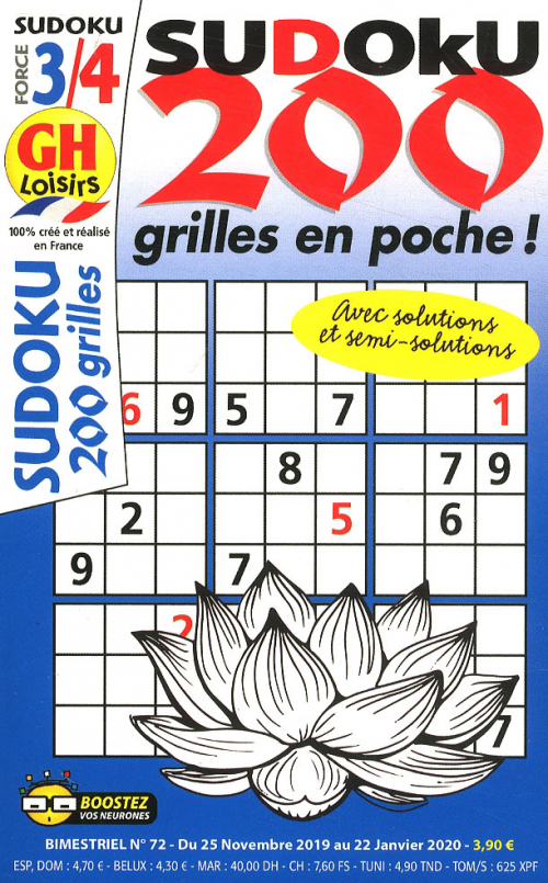 GH SUDOKU 200 GRILLES EN POCHE