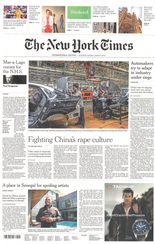 INTERNATIONAL THE NEW YORK TIMES (EX- INTERNATIONAL HERALD TRIBUNE)