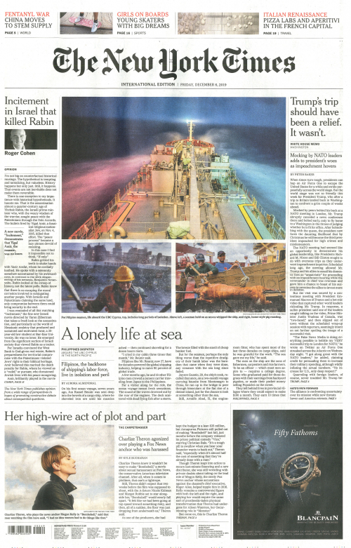 INTERNATIONAL THE NEW YORK TIMES (EX- INTERNATIONAL HERALD TRIBUNE)