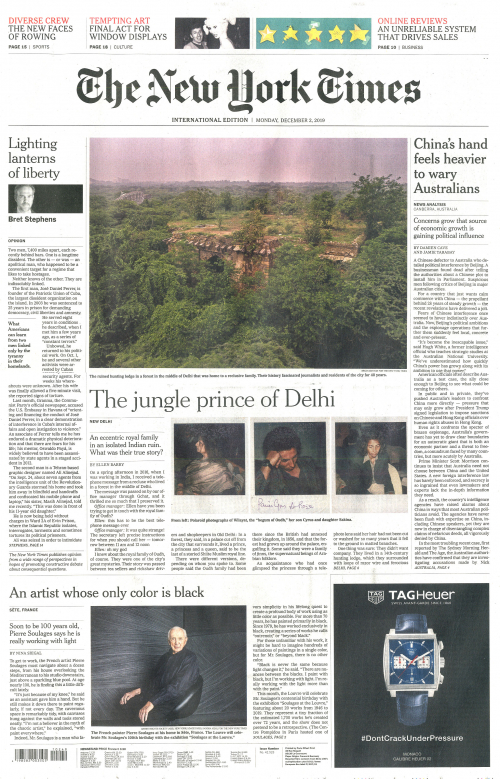 INTERNATIONAL THE NEW YORK TIMES (EX- INTERNATIONAL HERALD TRIBUNE)