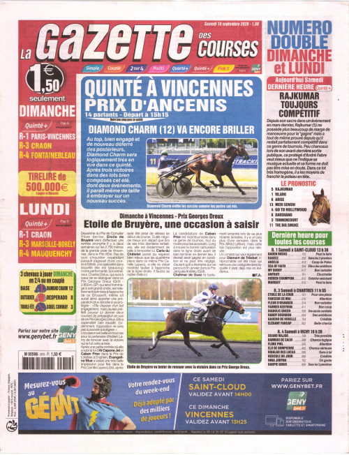 LA GAZETTE DES COURSES - SAMEDI DIMANCHE