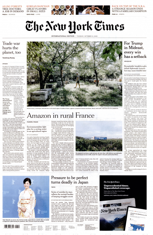 INTERNATIONAL THE NEW YORK TIMES (EX- INTERNATIONAL HERALD TRIBUNE)