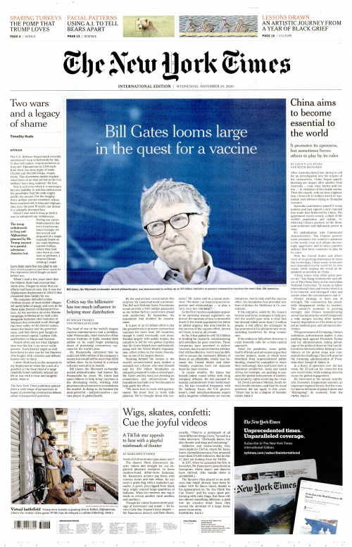INTERNATIONAL THE NEW YORK TIMES (EX- INTERNATIONAL HERALD TRIBUNE)