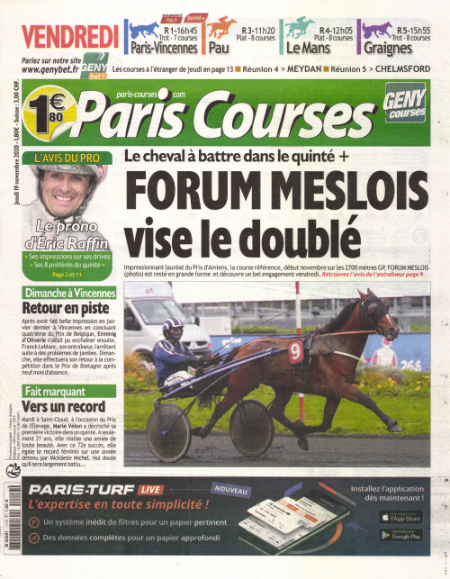 PARIS COURSES - QUOTIDIEN