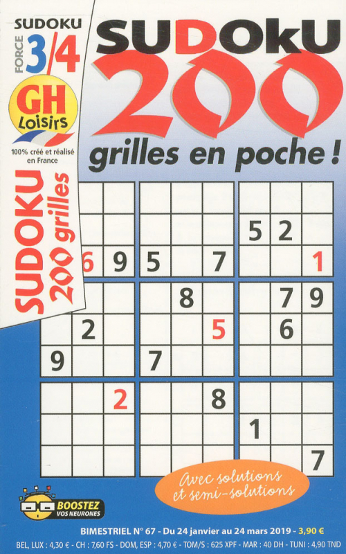 GH SUDOKU 200 GRILLES EN POCHE