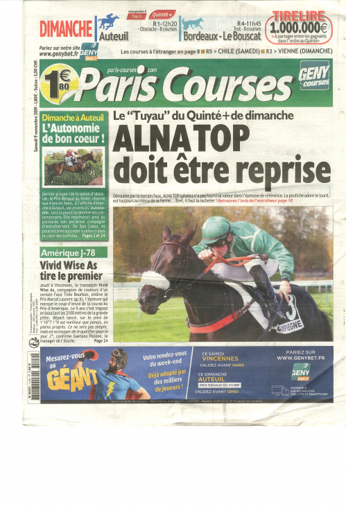 PARIS COURSES - QUOTIDIEN