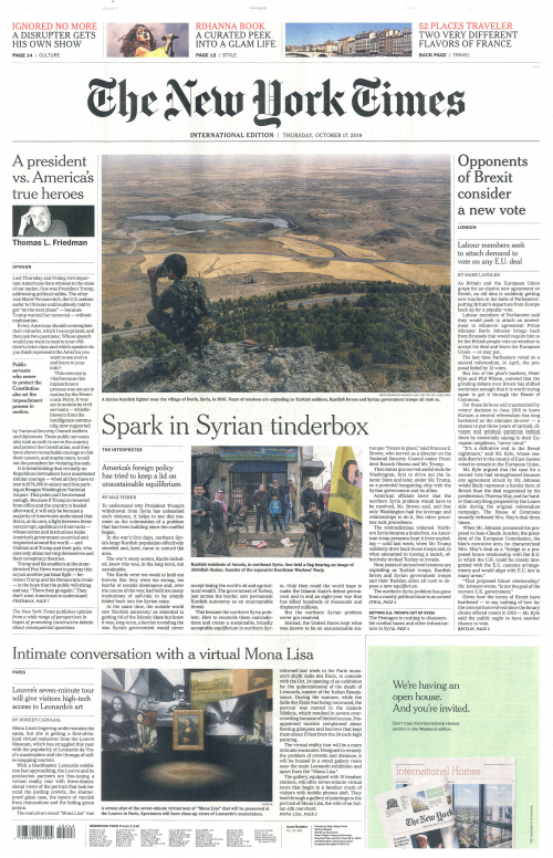 INTERNATIONAL THE NEW YORK TIMES (EX- INTERNATIONAL HERALD TRIBUNE)