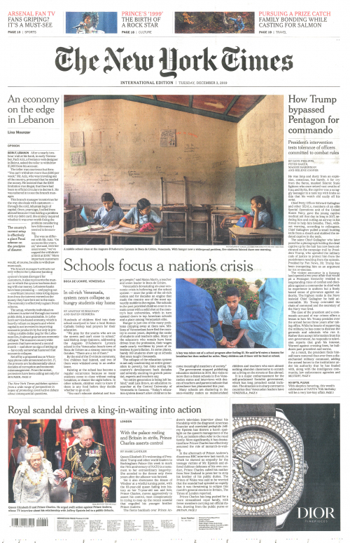 INTERNATIONAL THE NEW YORK TIMES (EX- INTERNATIONAL HERALD TRIBUNE)