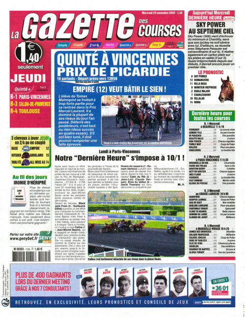 LA GAZETTE DES COURSES