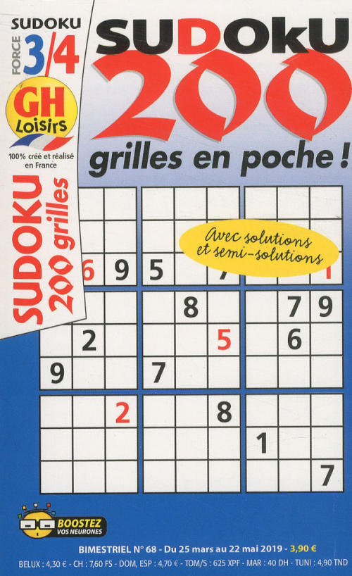 GH SUDOKU 200 GRILLES EN POCHE