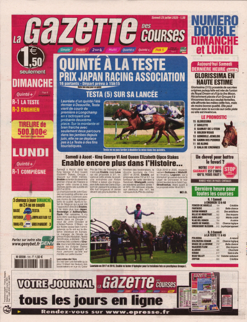 LA GAZETTE DES COURSES - SAMEDI DIMANCHE