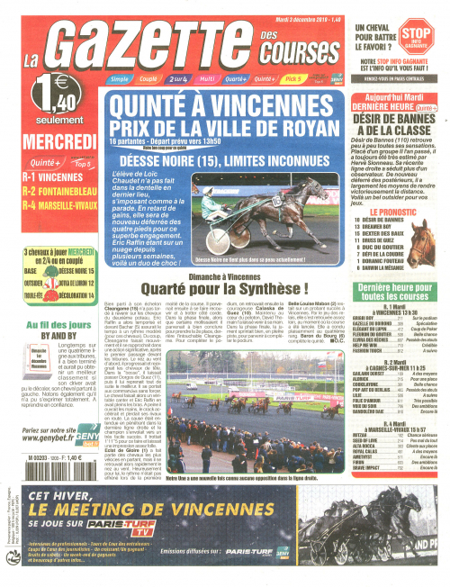 LA GAZETTE DES COURSES
