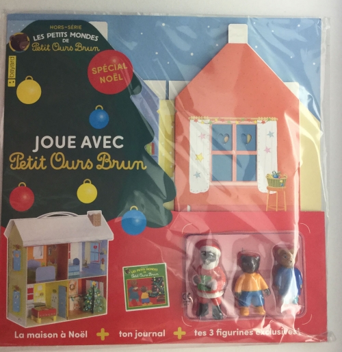 Jouet Petit Ours Brun - La maison de Noël et 3 figurines