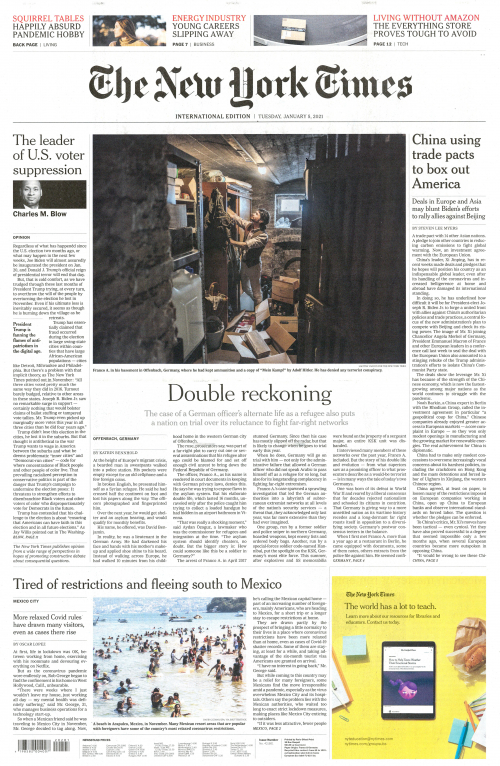 INTERNATIONAL THE NEW YORK TIMES (EX- INTERNATIONAL HERALD TRIBUNE)