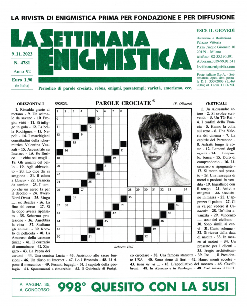 La Settimana Enigmistica Magazine Issue 31 (Paperback - New-Adult,Senior)