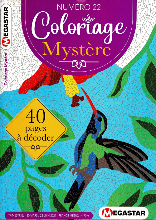 Coloriage Mystère n°7 publié le 11 octobre 2017 - Disponible sur  www.megastar.fr