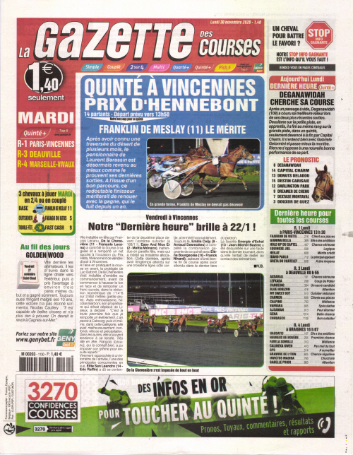 LA GAZETTE DES COURSES